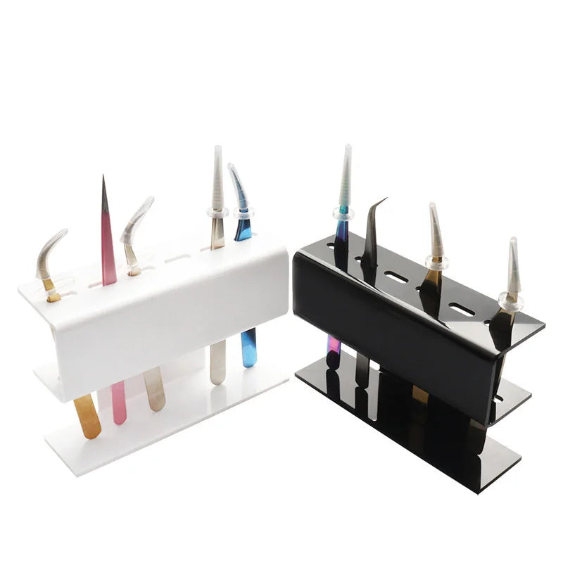 Acrylic Eyelash Tweezers Storage Holder Stand 6 Holes Convenient Tweezers Stand Shelf Hold Lash Extension Women Makeup Tools