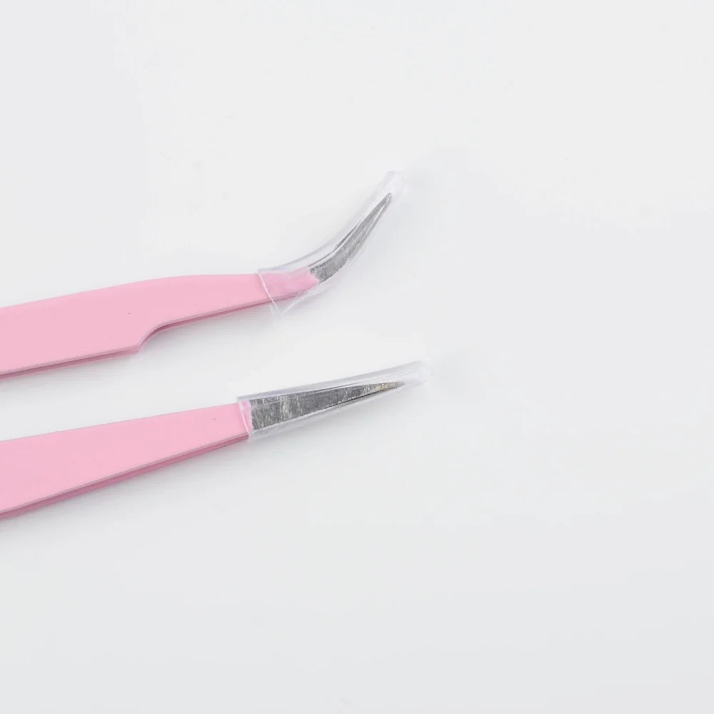 1Pc Stainless Steel Eyelash Extension Tweezers Curved Straight Lashes Tweezer Non-magnetic Eyelashes Nail Makeup Tools Wholesale