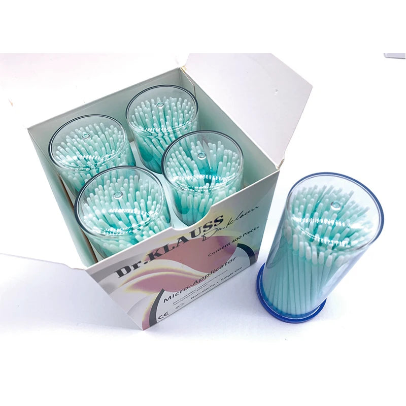 100PCS/Pack Long Head Bendable Micro Brushes Disposable Microbrush Applicator Eyelash Mascara Glue Cleaning Brush Makeup Tools