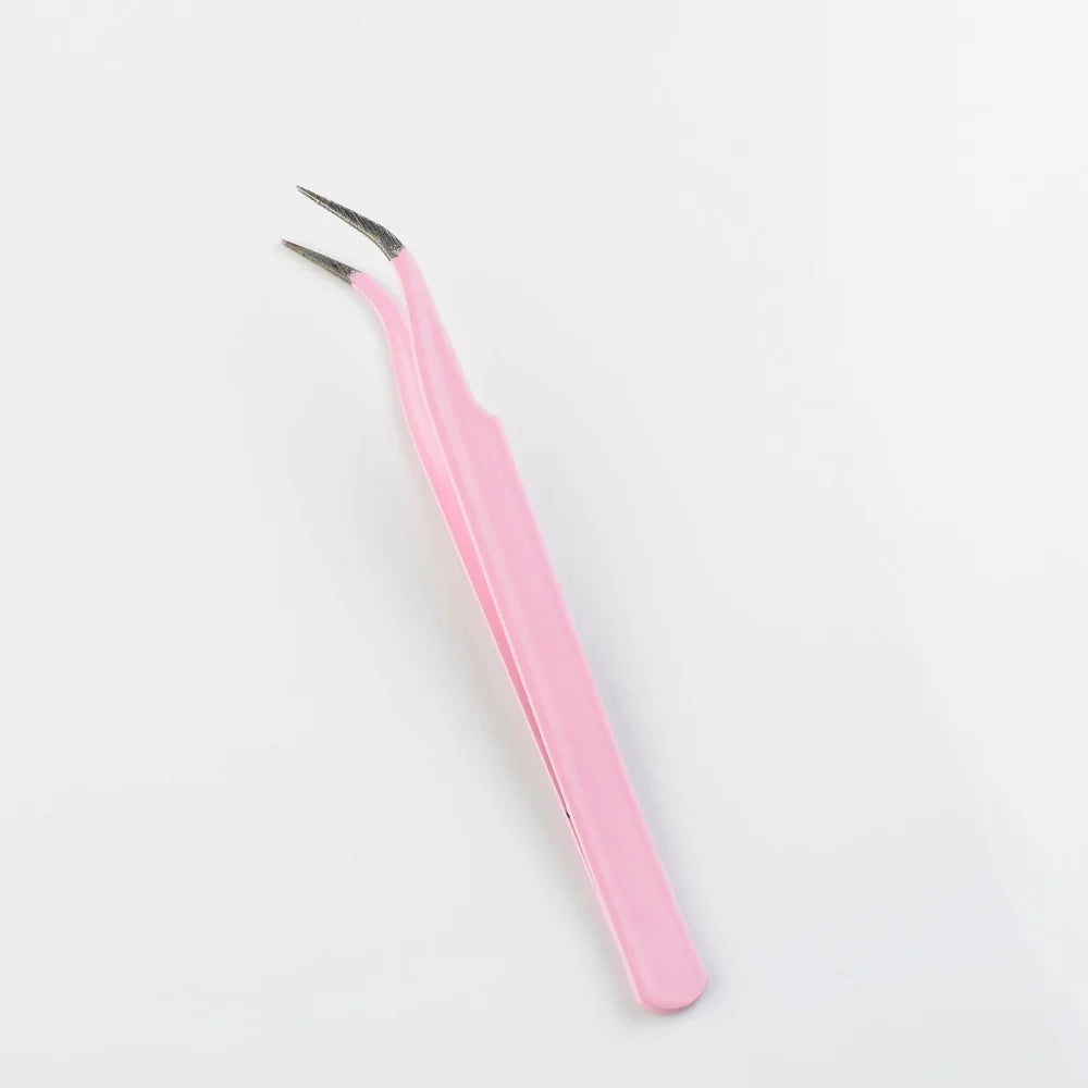 1Pc Stainless Steel Eyelash Extension Tweezers Curved Straight Lashes Tweezer Non-magnetic Eyelashes Nail Makeup Tools Wholesale