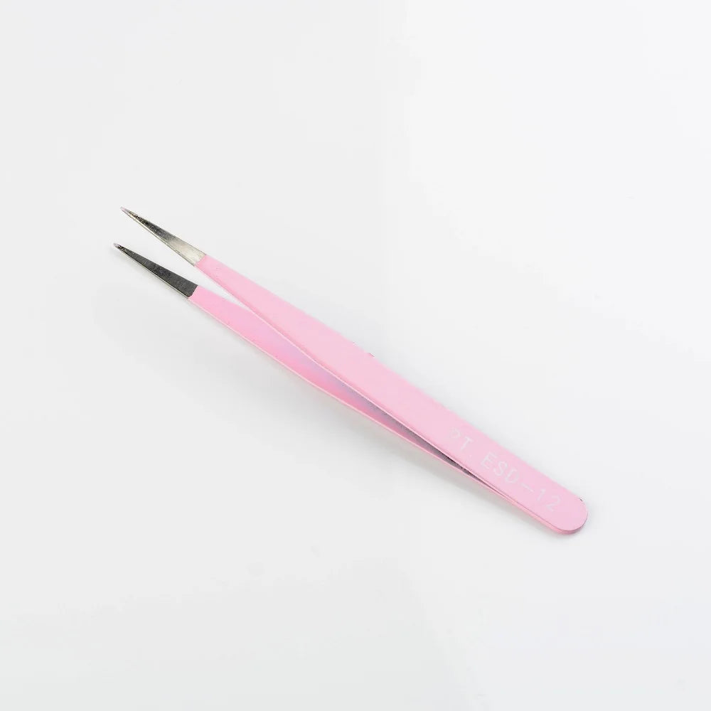 1Pc Stainless Steel Eyelash Extension Tweezers Curved Straight Lashes Tweezer Non-magnetic Eyelashes Nail Makeup Tools Wholesale