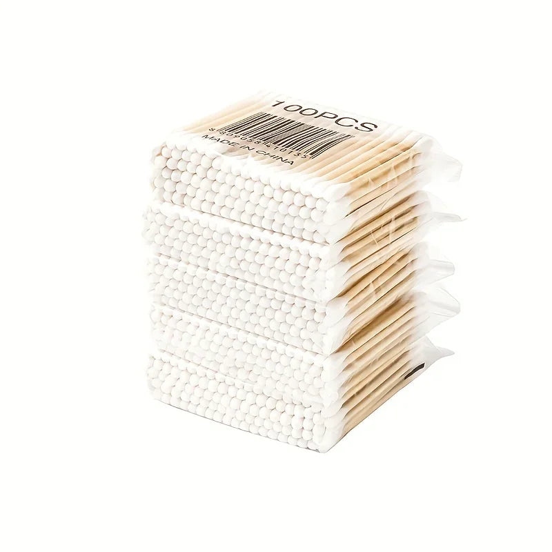 100/300/500/800pcs,20/40set Double Head Wood Cotton Swab Ears Cleaning , Makeup Tools Lipstik Cotton Buds Bastoncillos Oidos