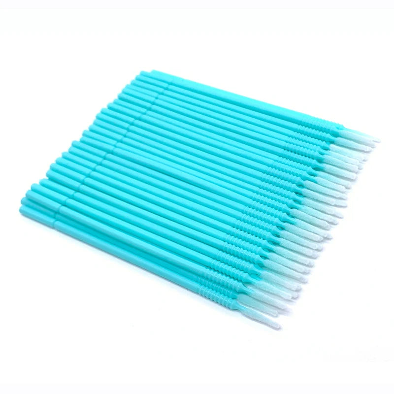 100PCS/Pack Long Head Bendable Micro Brushes Disposable Microbrush Applicator Eyelash Mascara Glue Cleaning Brush Makeup Tools