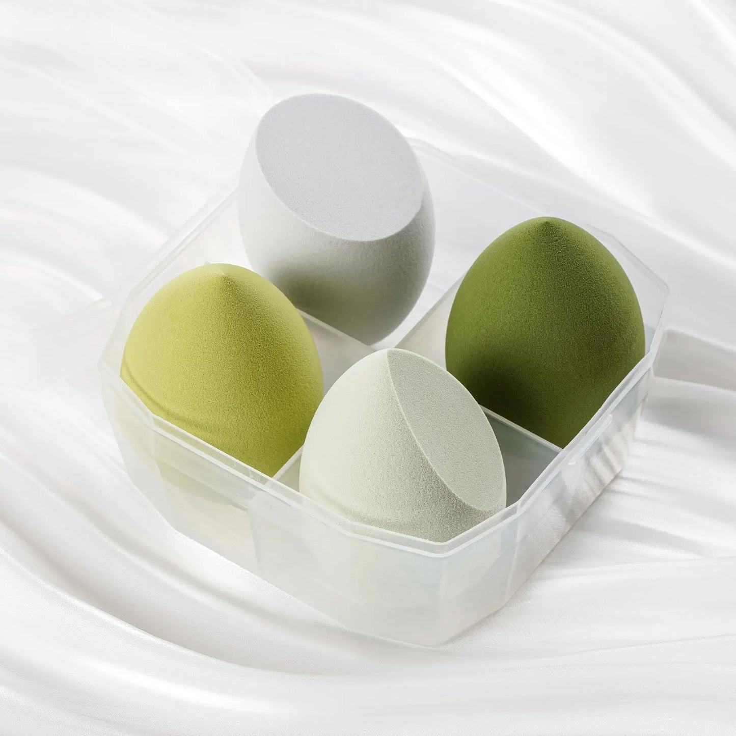 4Pcs Makeup Sponge Powder Puff Dry and Wet Combined Beauty Foundation Tools Cosmetic Ball Powder Puff Bevel Cut Make Up Sponge