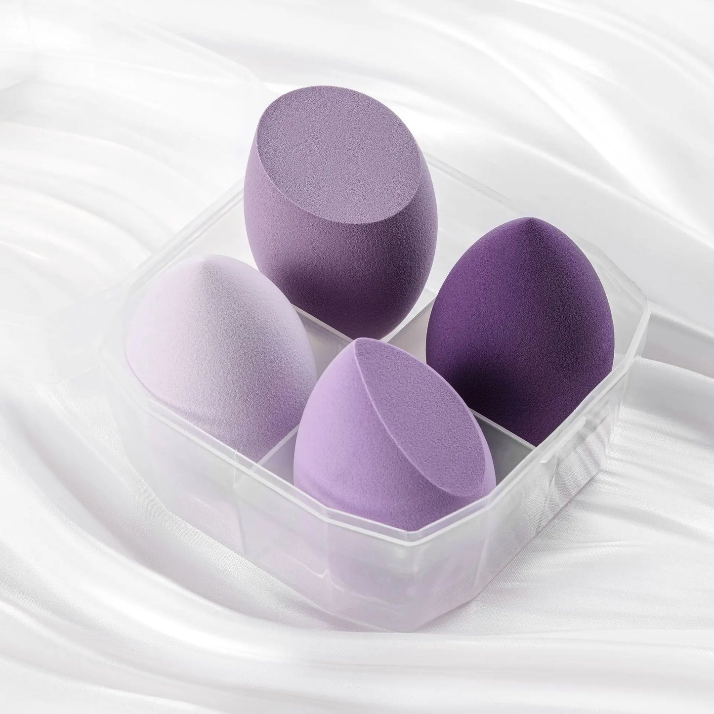 4Pcs Makeup Sponge Powder Puff Dry and Wet Combined Beauty Foundation Tools Cosmetic Ball Powder Puff Bevel Cut Make Up Sponge