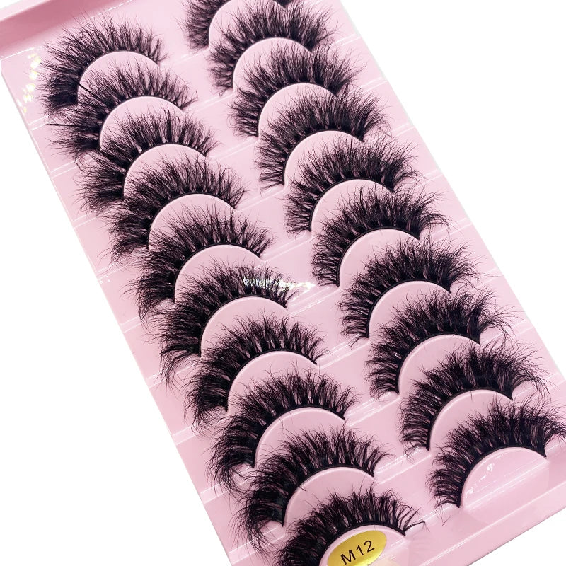 New 10 Pairs 3D Faux Mink Lashes Faux Mink Fluffy Lashes Soft Full Thick Wispy Eyelash Dramatic False Eyelashes Makeup Tools