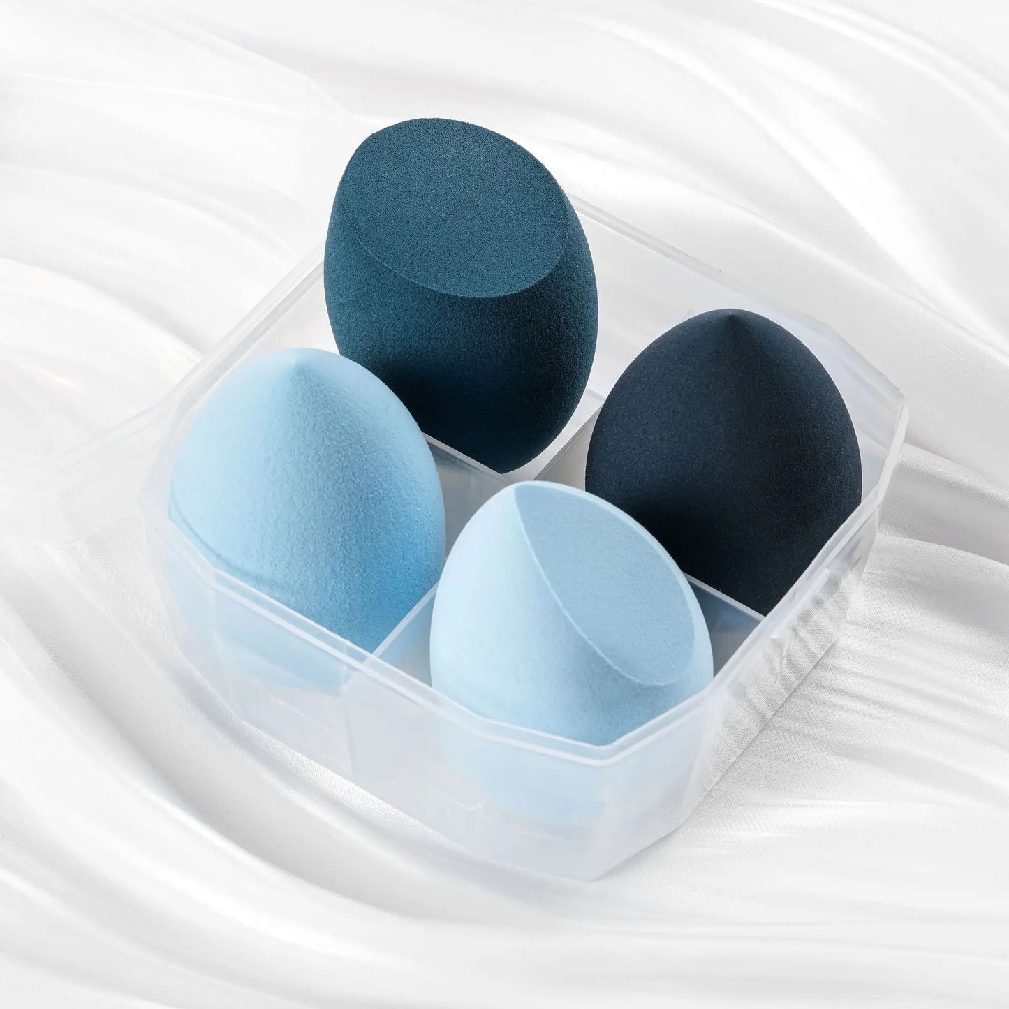 4Pcs Makeup Sponge Powder Puff Dry and Wet Combined Beauty Foundation Tools Cosmetic Ball Powder Puff Bevel Cut Make Up Sponge
