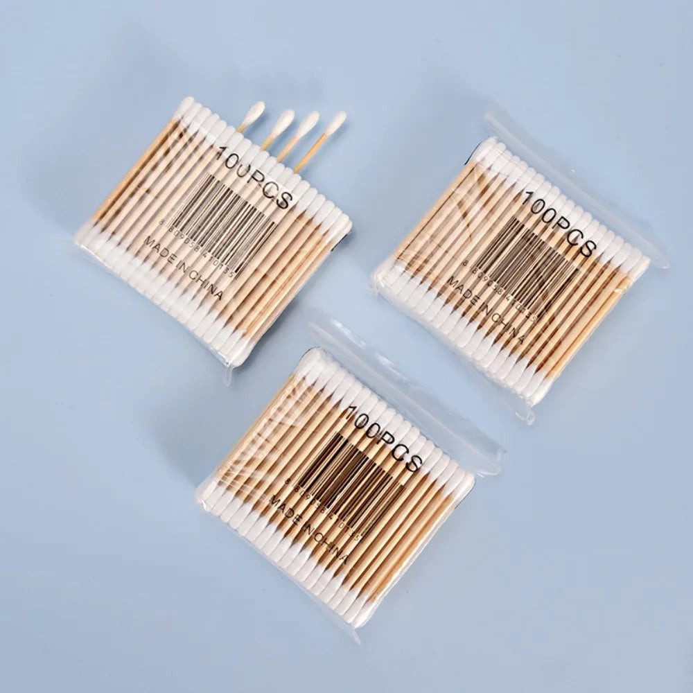 100/300/500/800pcs,20/40set Double Head Wood Cotton Swab Ears Cleaning , Makeup Tools Lipstik Cotton Buds Bastoncillos Oidos