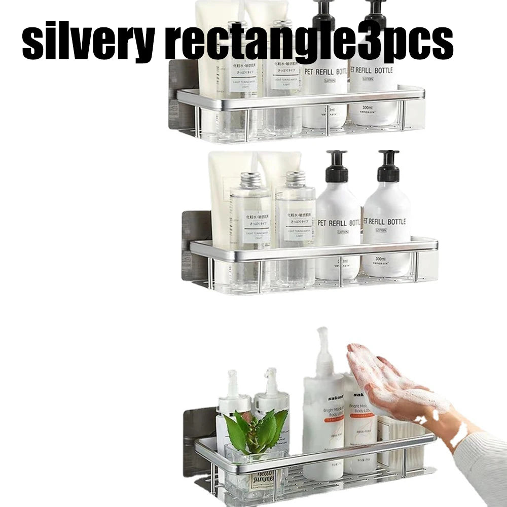 Bathroom Shelf Bathroom Towel Rack Shelves Wall Shower Shampoo Rack No Drill Shelf Bathroom Tripod Storage Rack