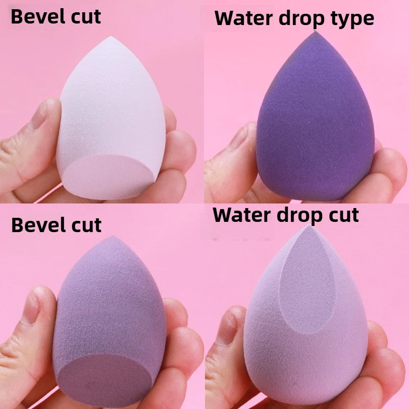 4Pcs Makeup Sponge Powder Puff Dry and Wet Combined Beauty Foundation Tools Cosmetic Ball Powder Puff Bevel Cut Make Up Sponge