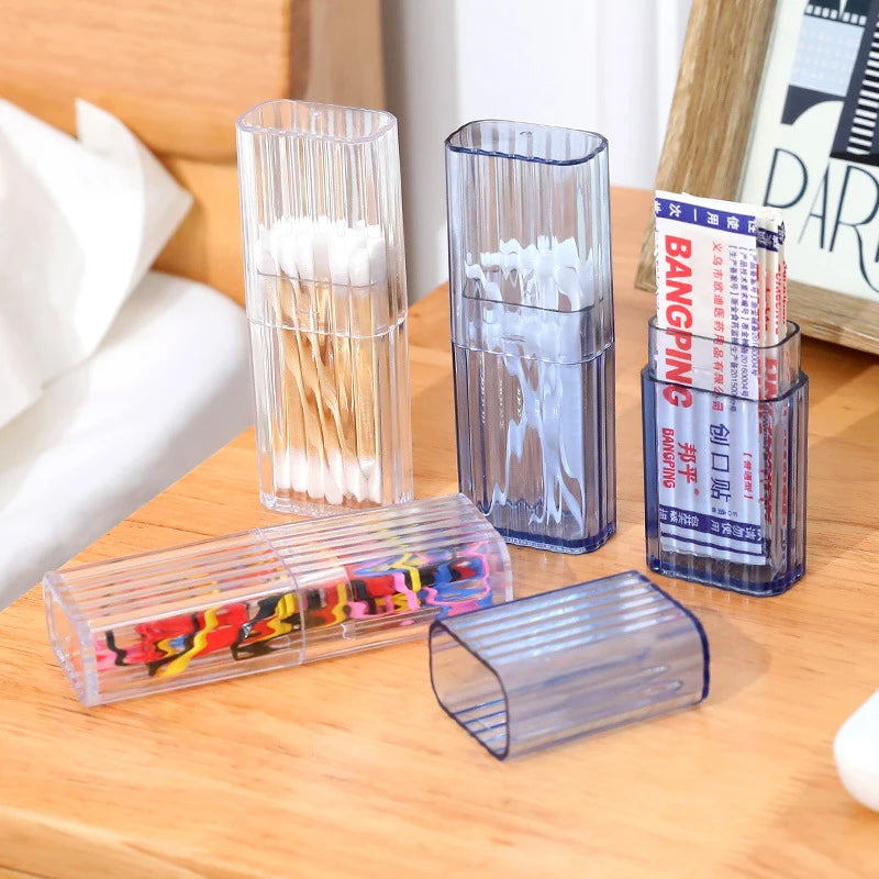 Household Storage Supplies Cotton Swab Storage Box Portable Travel Toothpick Band-aid Box Small Object Transparent Storage Box