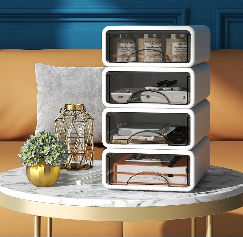 Desktop Storage Box Drawer Stationery Finishing Organizer Box Desk A4 File Cabinet Racks Cosmetics Dormitory Desktop Organizer