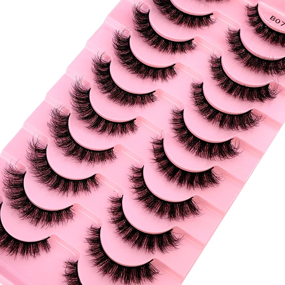 New 10 Pairs 3D Faux Mink Lashes Faux Mink Fluffy Lashes Soft Full Thick Wispy Eyelash Dramatic False Eyelashes Makeup Tools