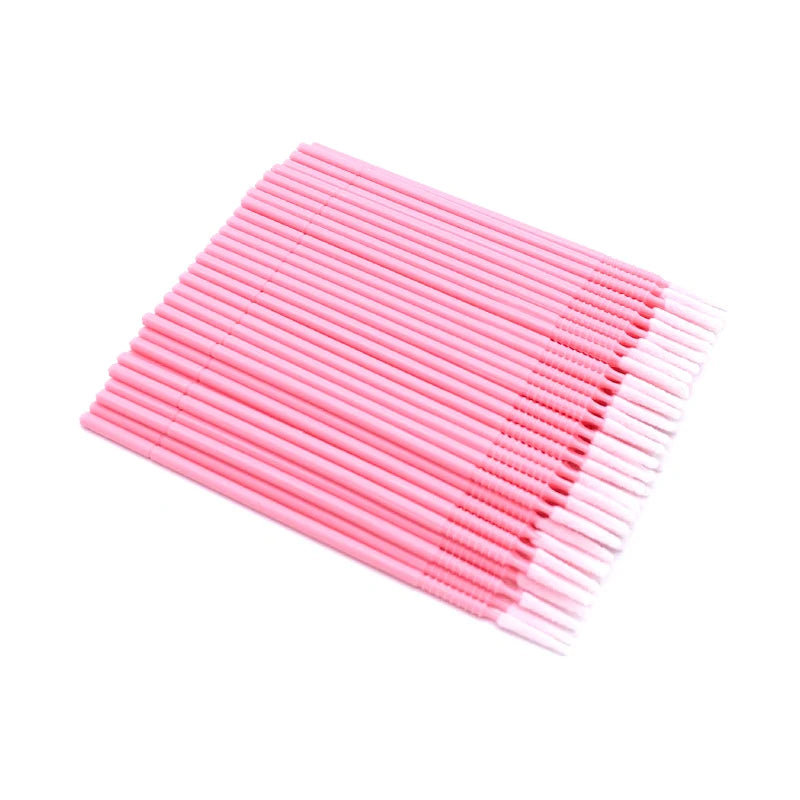 100PCS/Pack Long Head Bendable Micro Brushes Disposable Microbrush Applicator Eyelash Mascara Glue Cleaning Brush Makeup Tools