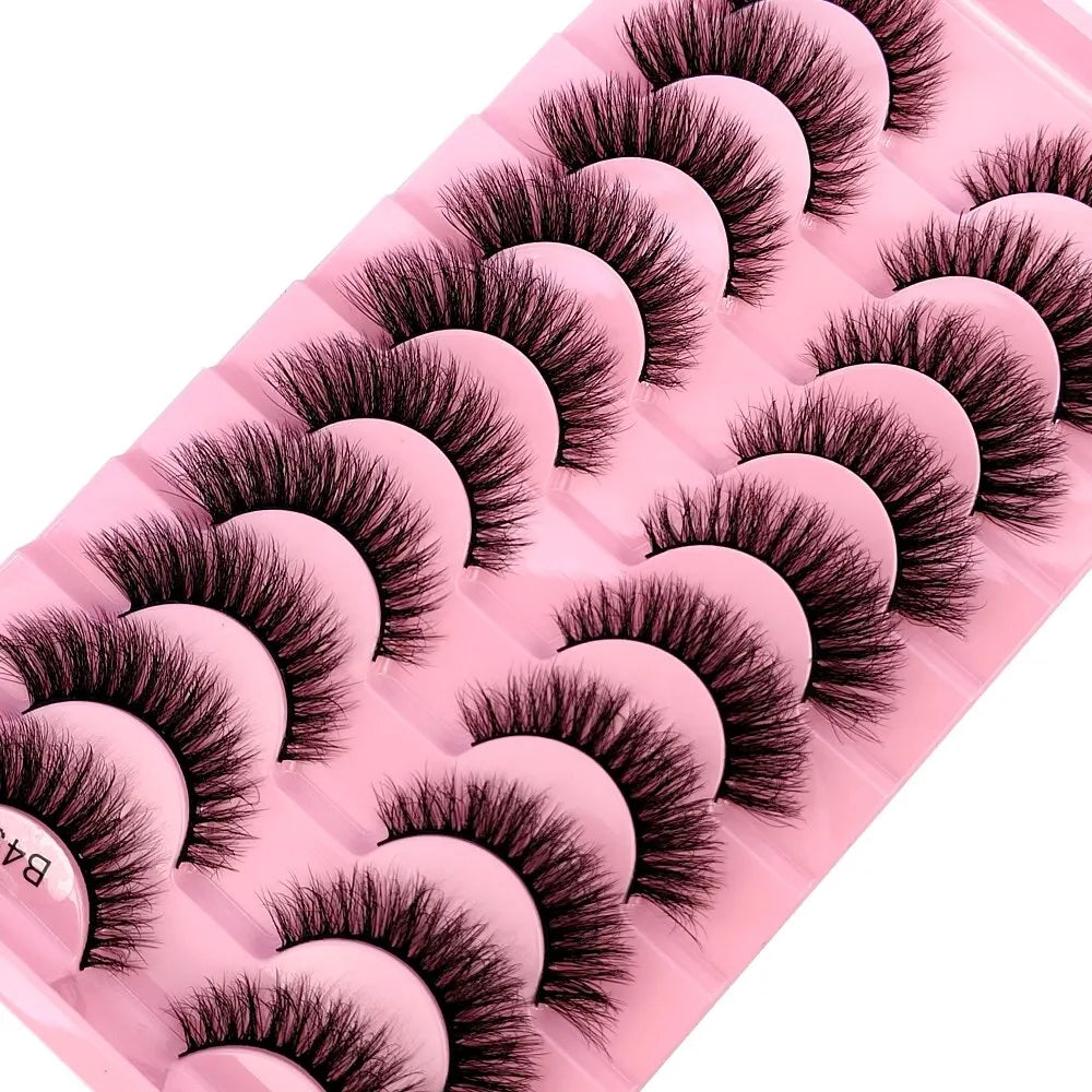 New 10 Pairs 3D Faux Mink Lashes Faux Mink Fluffy Lashes Soft Full Thick Wispy Eyelash Dramatic False Eyelashes Makeup Tools