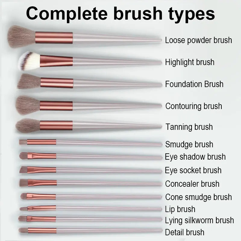 13Pcs-14Pcs Makeup Brushes Soft Fluffy Makeup Tools Cosmetic Powder Eye Shadow Foundation Blush Blending Beauty Make Up Brush