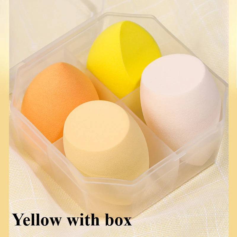 4Pcs Makeup Sponge Powder Puff Dry and Wet Combined Beauty Foundation Tools Cosmetic Ball Powder Puff Bevel Cut Make Up Sponge