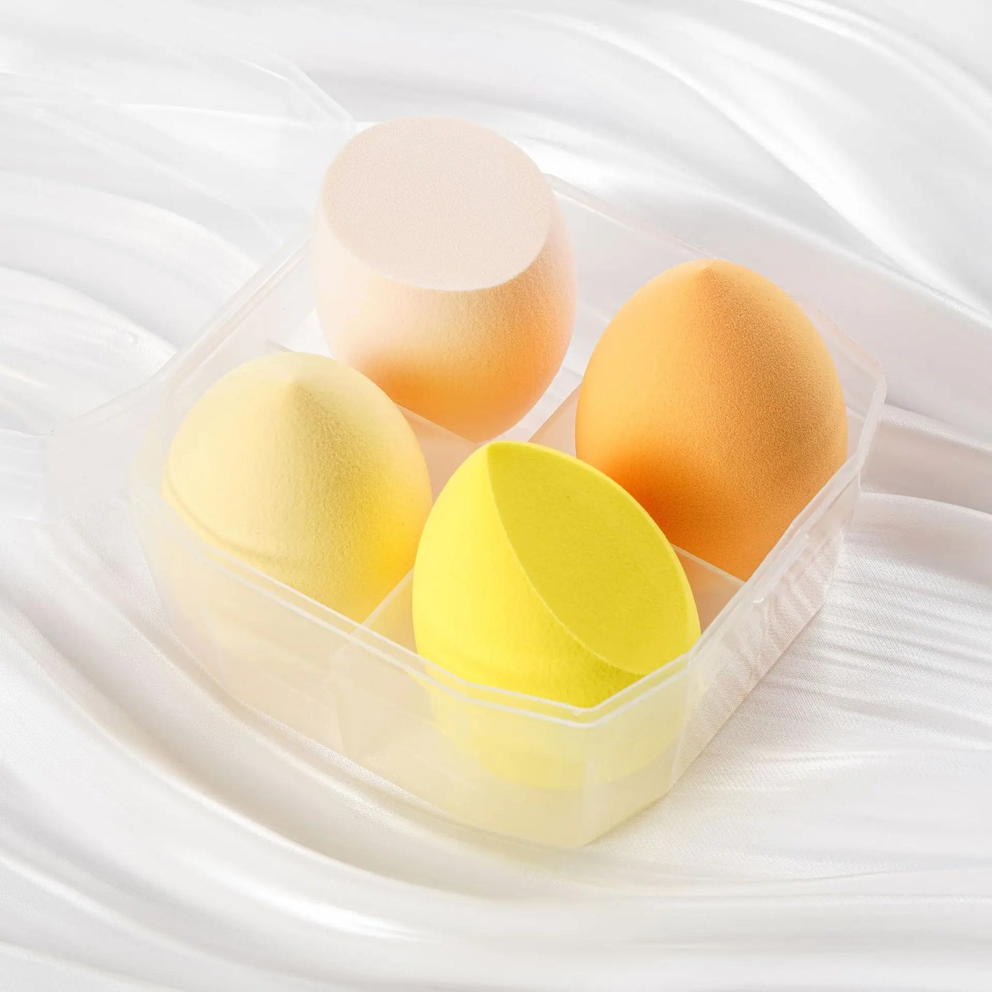 4Pcs Makeup Sponge Powder Puff Dry and Wet Combined Beauty Foundation Tools Cosmetic Ball Powder Puff Bevel Cut Make Up Sponge