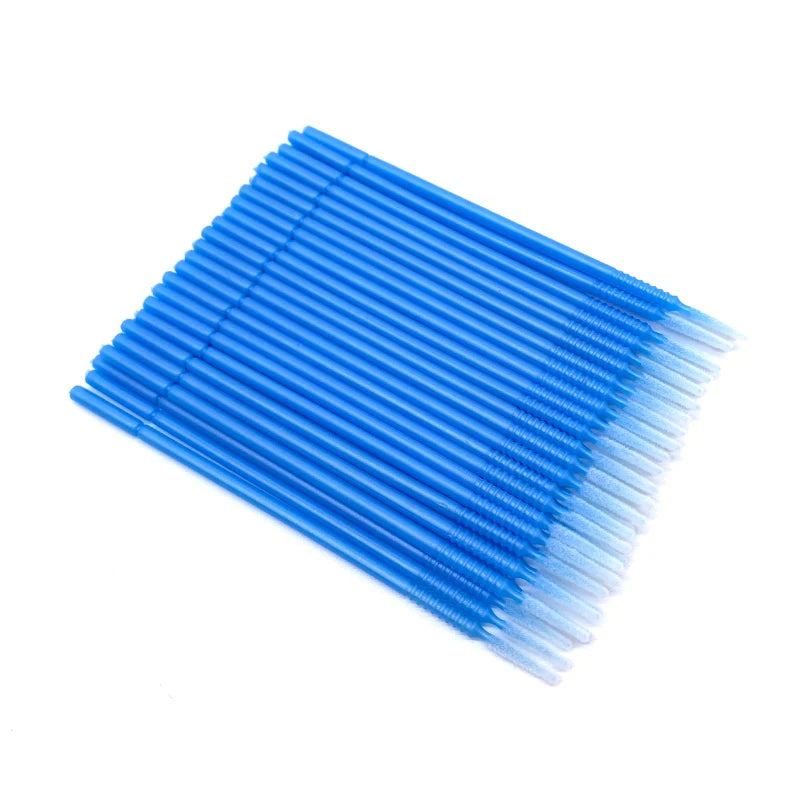 100PCS/Pack Long Head Bendable Micro Brushes Disposable Microbrush Applicator Eyelash Mascara Glue Cleaning Brush Makeup Tools