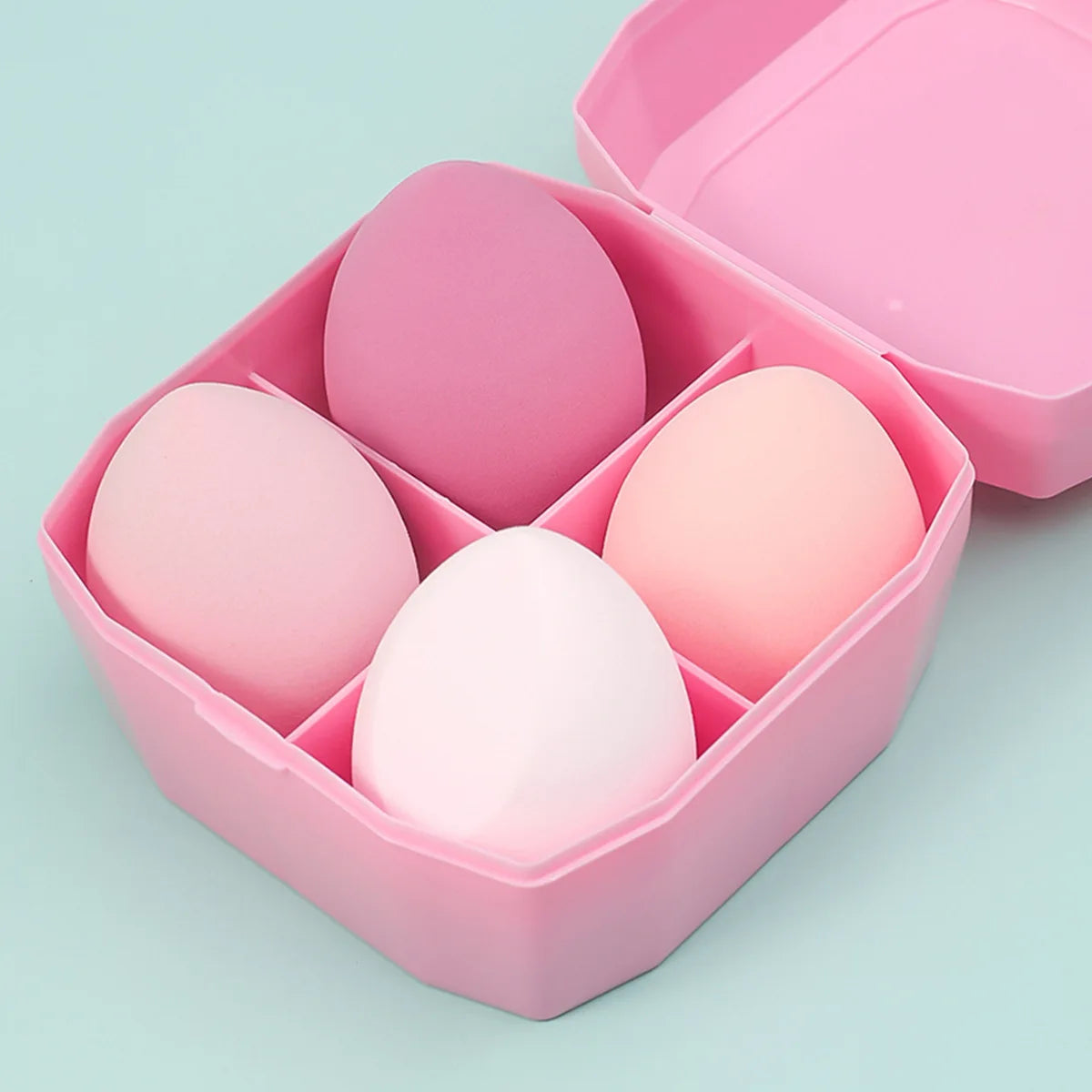 4Pcs Makeup Sponge Powder Puff Dry and Wet Combined Beauty Foundation Tools Cosmetic Ball Powder Puff Bevel Cut Make Up Sponge