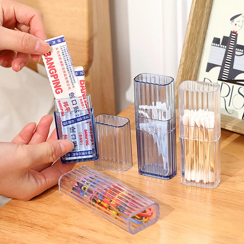 Household Storage Supplies Cotton Swab Storage Box Portable Travel Toothpick Band-aid Box Small Object Transparent Storage Box