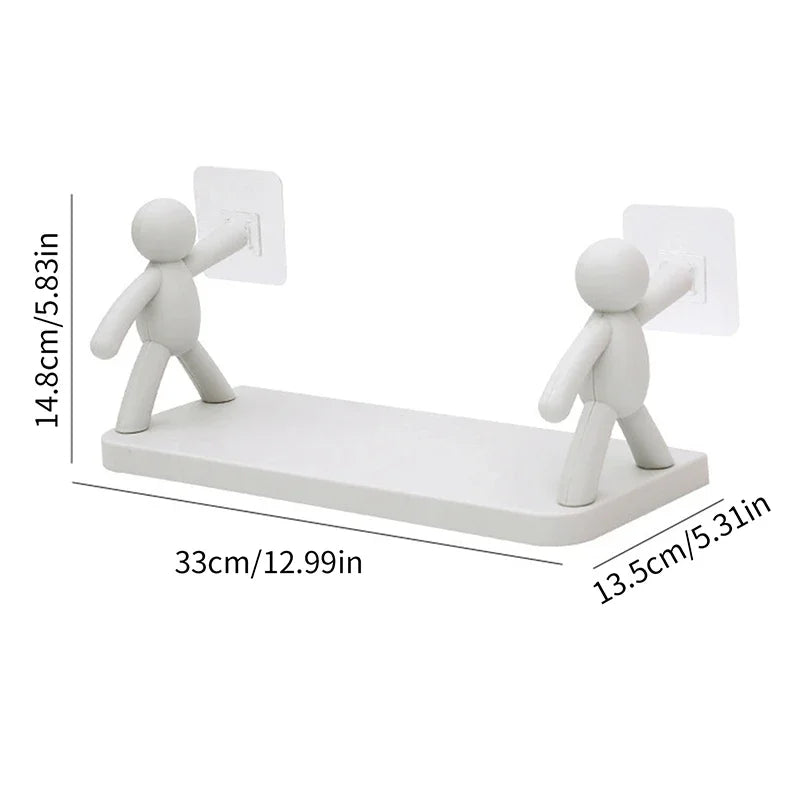 Bathroom Self-adhesive Shampoo Shelves Shower Towel Storage Rack Cosmetic Toilet Organizer Home Decor Kitchen PP Plastic Rack