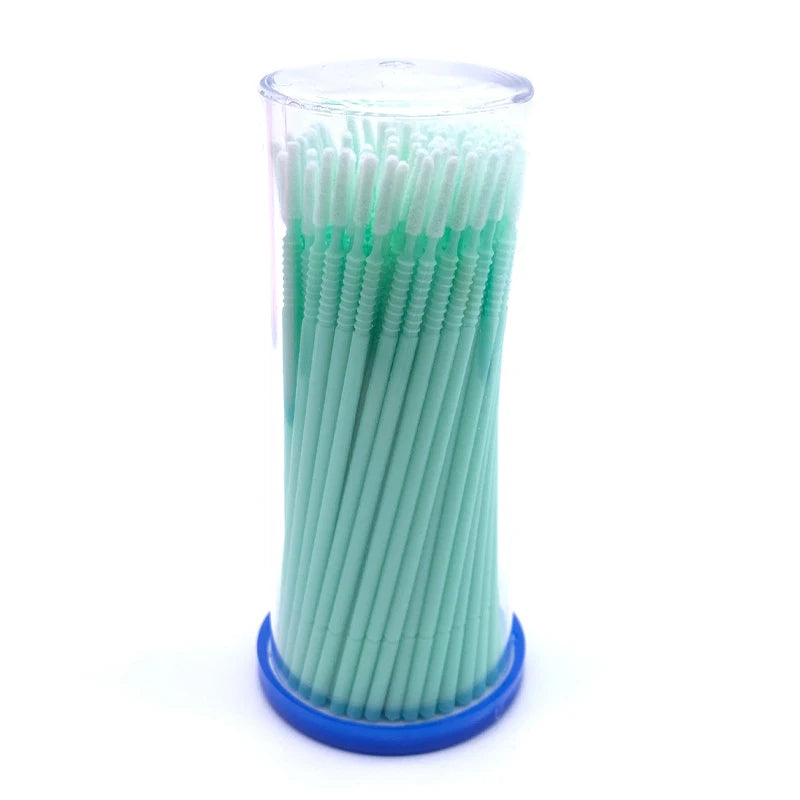 100PCS/Pack Long Head Bendable Micro Brushes Disposable Microbrush Applicator Eyelash Mascara Glue Cleaning Brush Makeup Tools