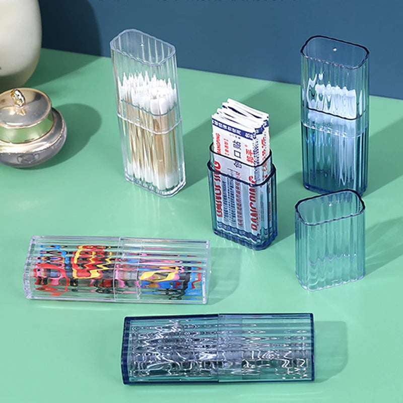 Household Storage Supplies Cotton Swab Storage Box Portable Travel Toothpick Band-aid Box Small Object Transparent Storage Box