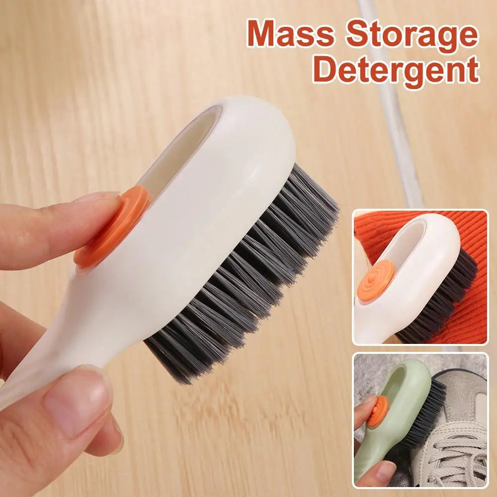 Household Cleaner Tools Liquid Shoe Brush Shoe Clothing Board Brush Soap Dispenser Cleaning Brush Plastic Clothes Brush