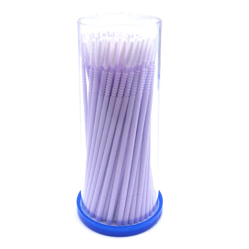 100PCS/Pack Long Head Bendable Micro Brushes Disposable Microbrush Applicator Eyelash Mascara Glue Cleaning Brush Makeup Tools