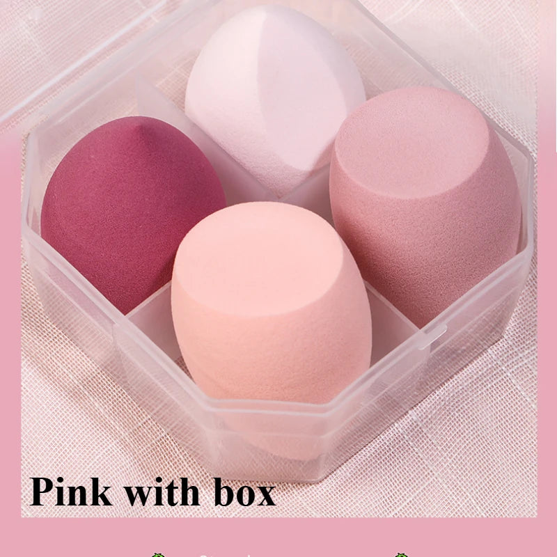 4Pcs Makeup Sponge Powder Puff Dry and Wet Combined Beauty Foundation Tools Cosmetic Ball Powder Puff Bevel Cut Make Up Sponge