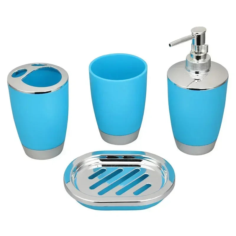 4piece Bathroom Accessories, Toothbrush Holder, Toothbrush Cup, Liquid Dispenser, Soap Box, Bathtub Shower Storage Supplies