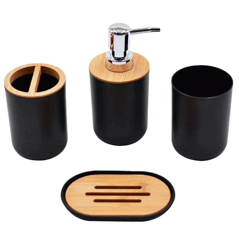 4piece Bathroom Accessories, Toothbrush Holder, Toothbrush Cup, Liquid Dispenser, Soap Box, Bathtub Shower Storage Supplies