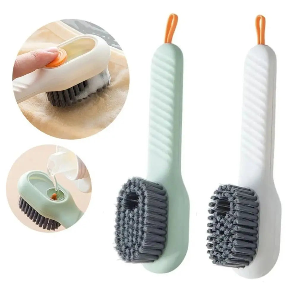 Household Cleaner Tools Liquid Shoe Brush Shoe Clothing Board Brush Soap Dispenser Cleaning Brush Plastic Clothes Brush