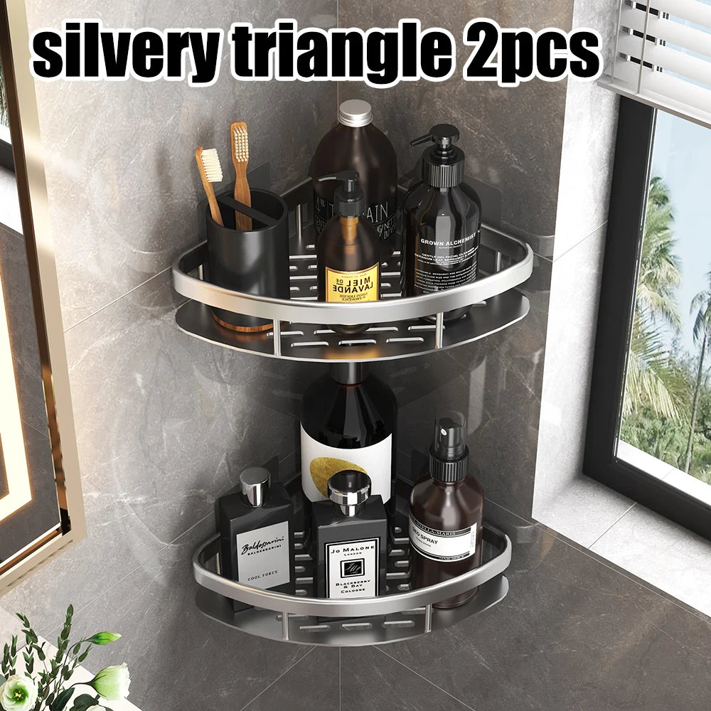 Bathroom Shelf Bathroom Towel Rack Shelves Wall Shower Shampoo Rack No Drill Shelf Bathroom Tripod Storage Rack