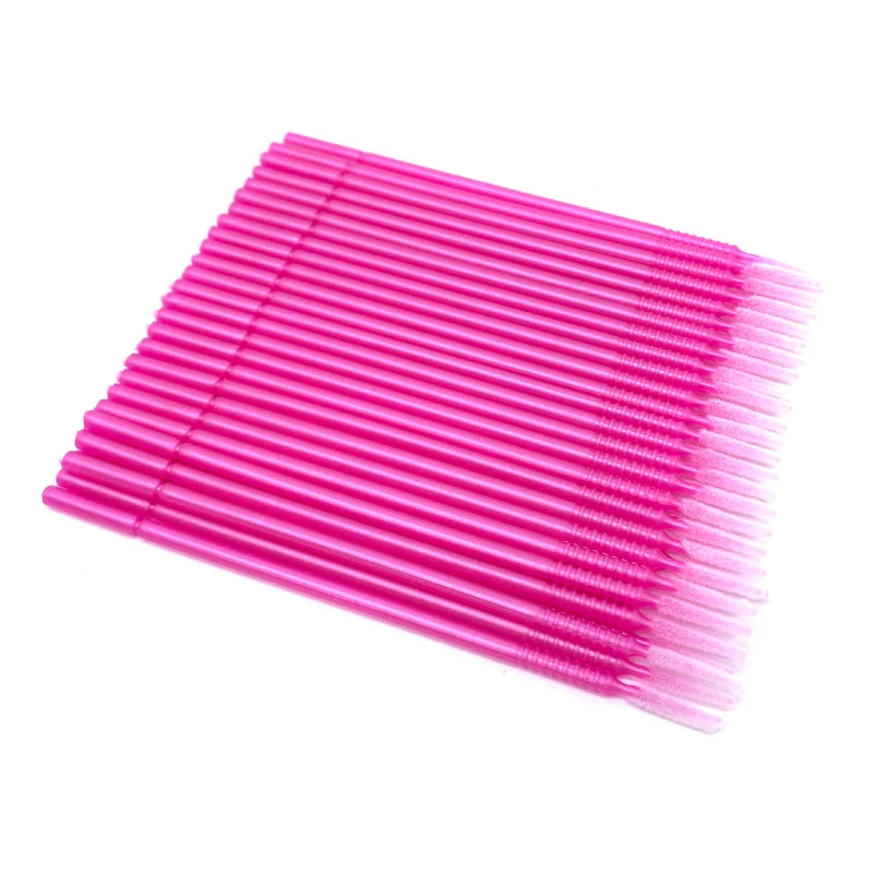 100PCS/Pack Long Head Bendable Micro Brushes Disposable Microbrush Applicator Eyelash Mascara Glue Cleaning Brush Makeup Tools