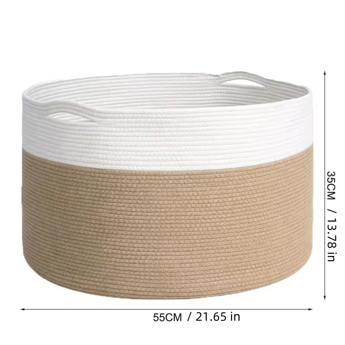 Household Wicker Dirty Laundry Basket ,Oversized Cotton Woven Storage Basket,Store Clothes and Miscellaneous ,Foldable Toy Stora