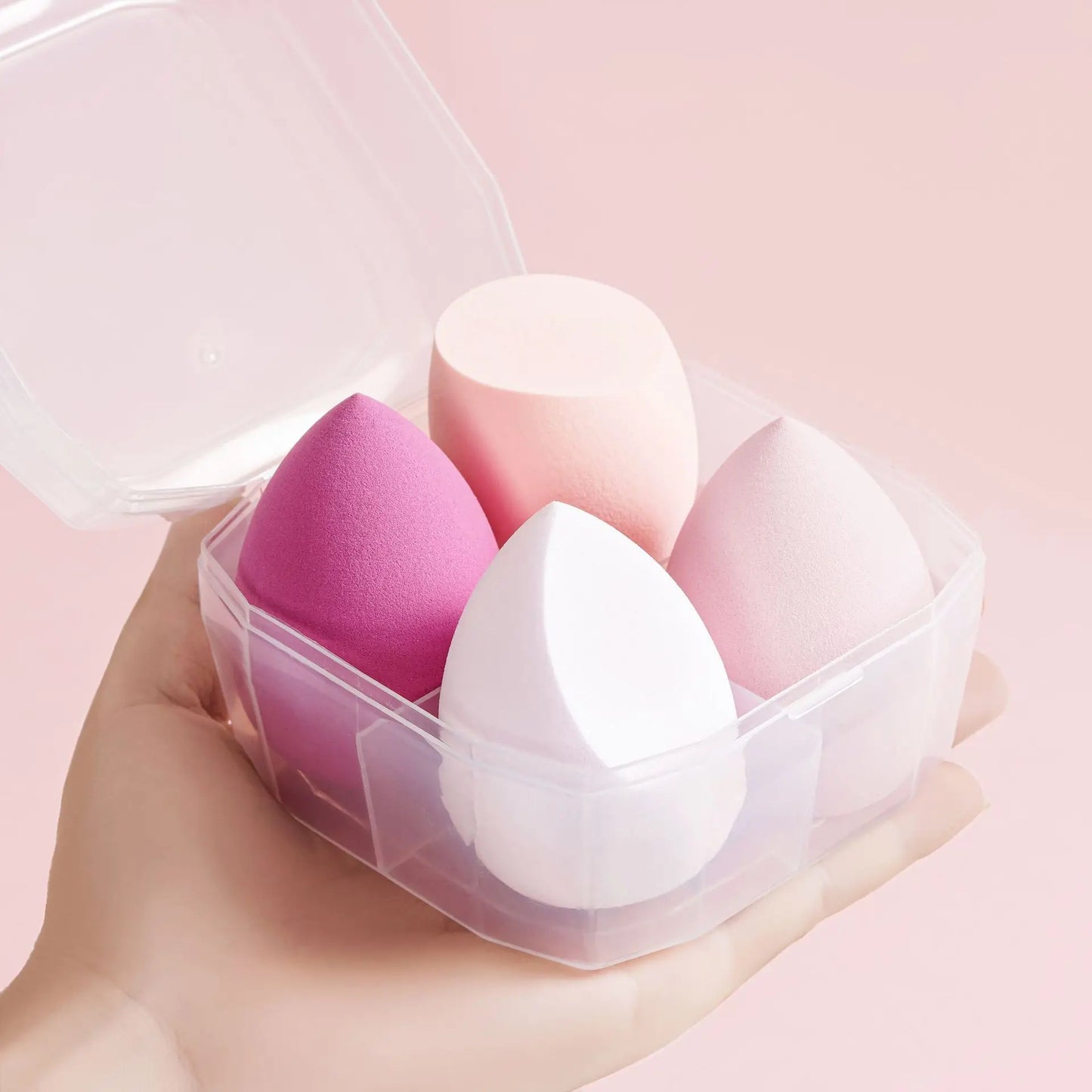4Pcs Makeup Sponge Powder Puff Dry and Wet Combined Beauty Foundation Tools Cosmetic Ball Powder Puff Bevel Cut Make Up Sponge