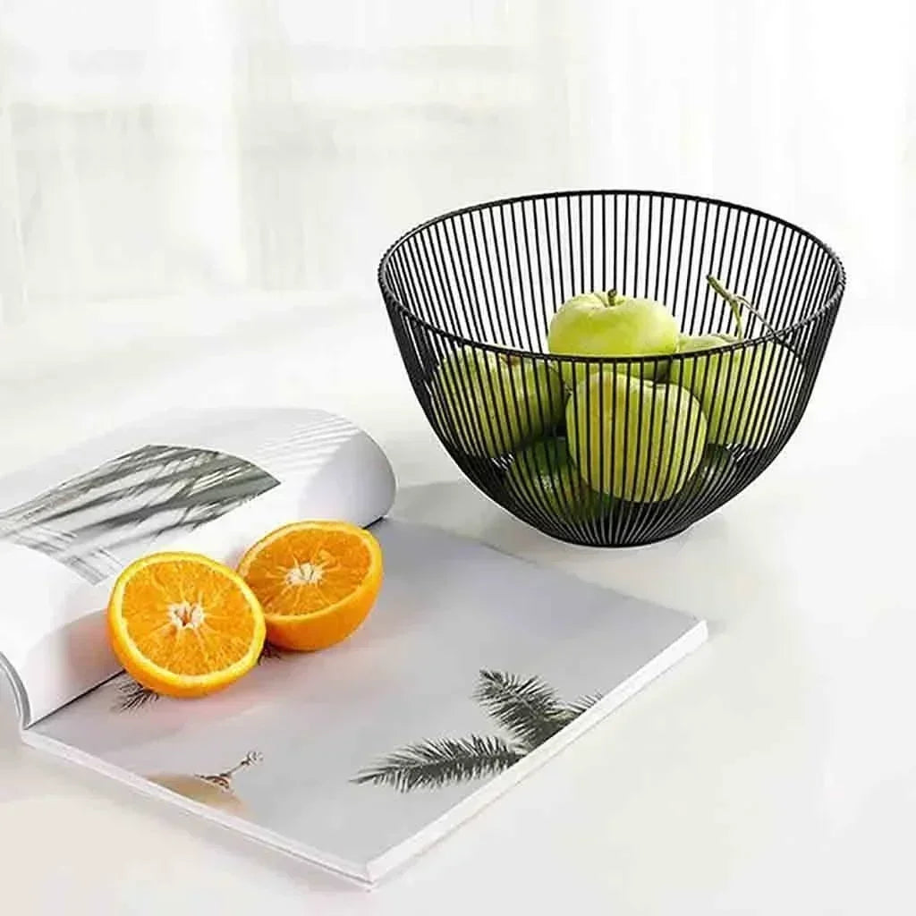 Household Tools Storage Basket Black Table Decor Metal Candy Dish Kitchen Fruit Bowl Food Baskets Iron Vegetable Home Holder