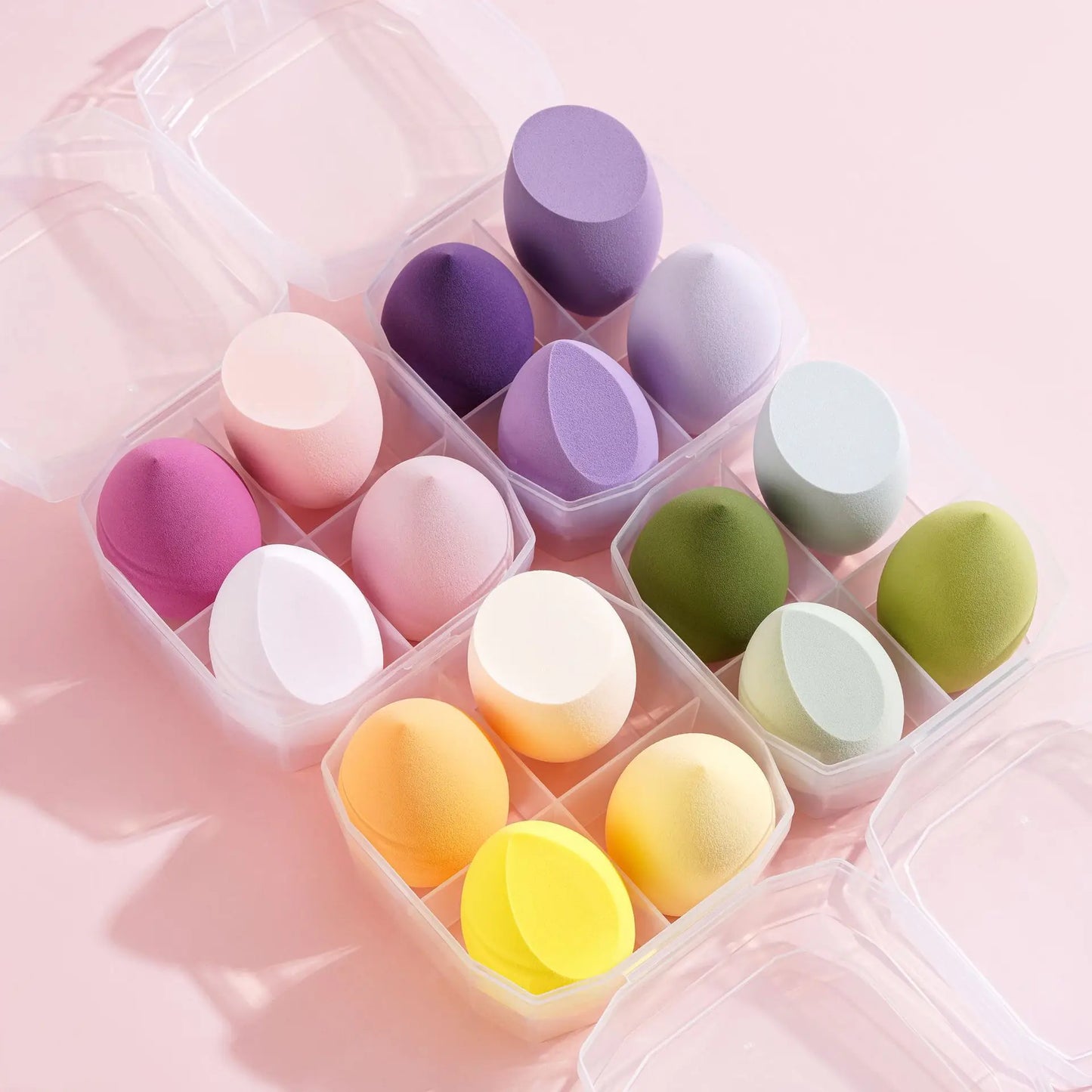 4Pcs Makeup Sponge Powder Puff Dry and Wet Combined Beauty Foundation Tools Cosmetic Ball Powder Puff Bevel Cut Make Up Sponge