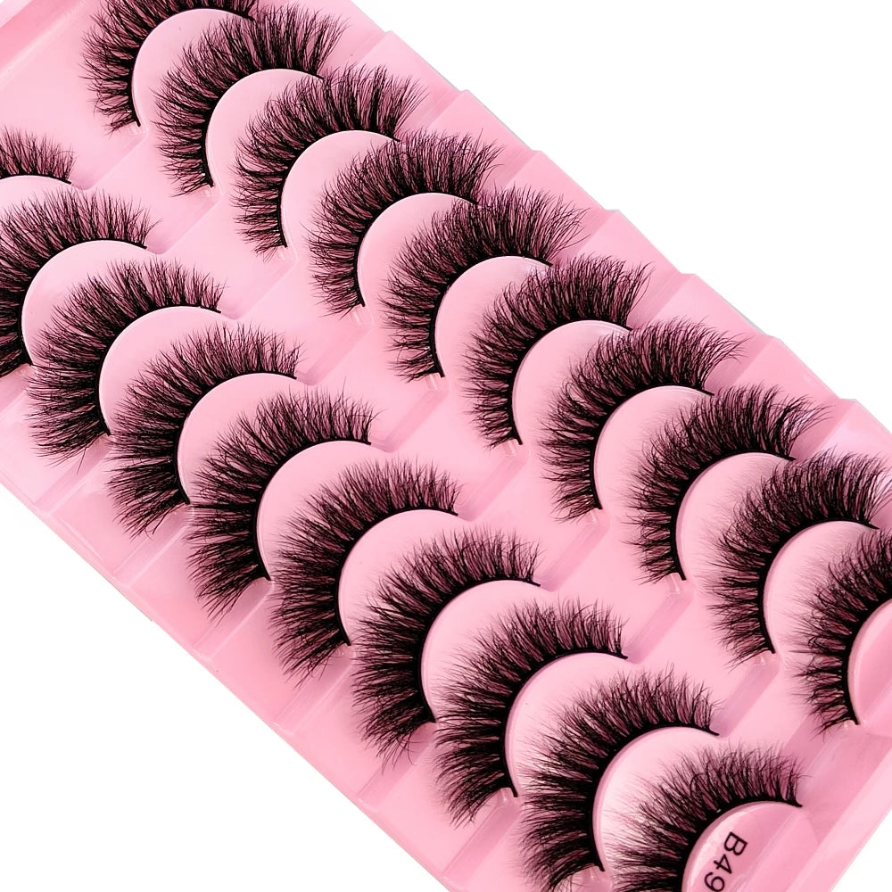 New 10 Pairs 3D Faux Mink Lashes Faux Mink Fluffy Lashes Soft Full Thick Wispy Eyelash Dramatic False Eyelashes Makeup Tools