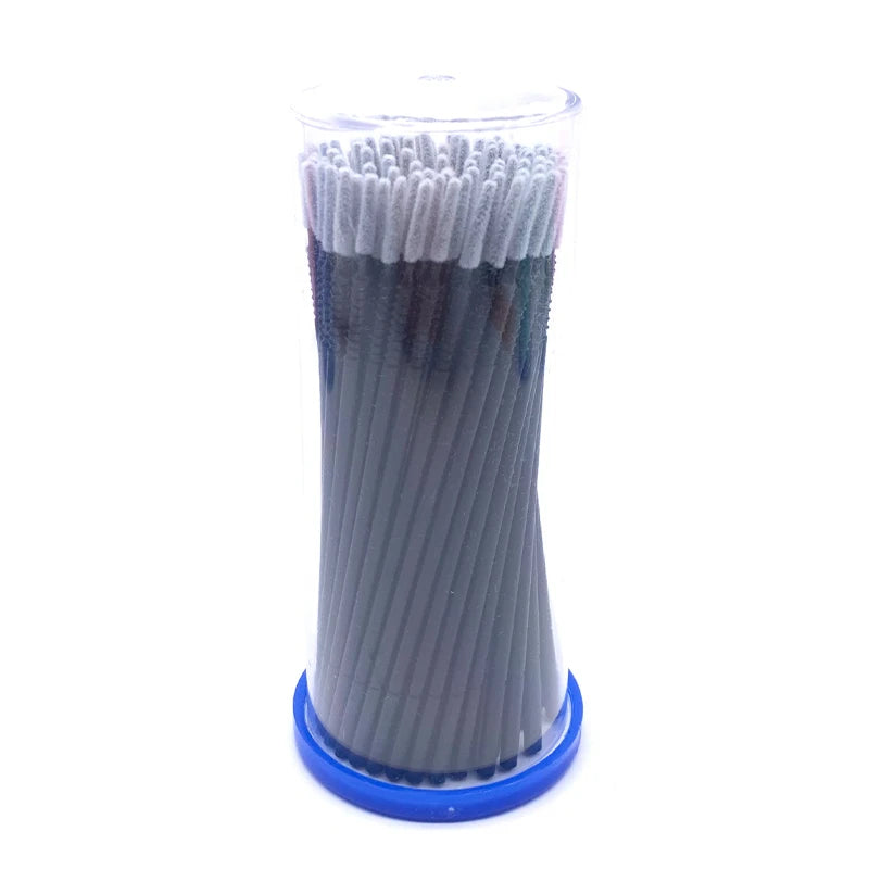 100PCS/Pack Long Head Bendable Micro Brushes Disposable Microbrush Applicator Eyelash Mascara Glue Cleaning Brush Makeup Tools