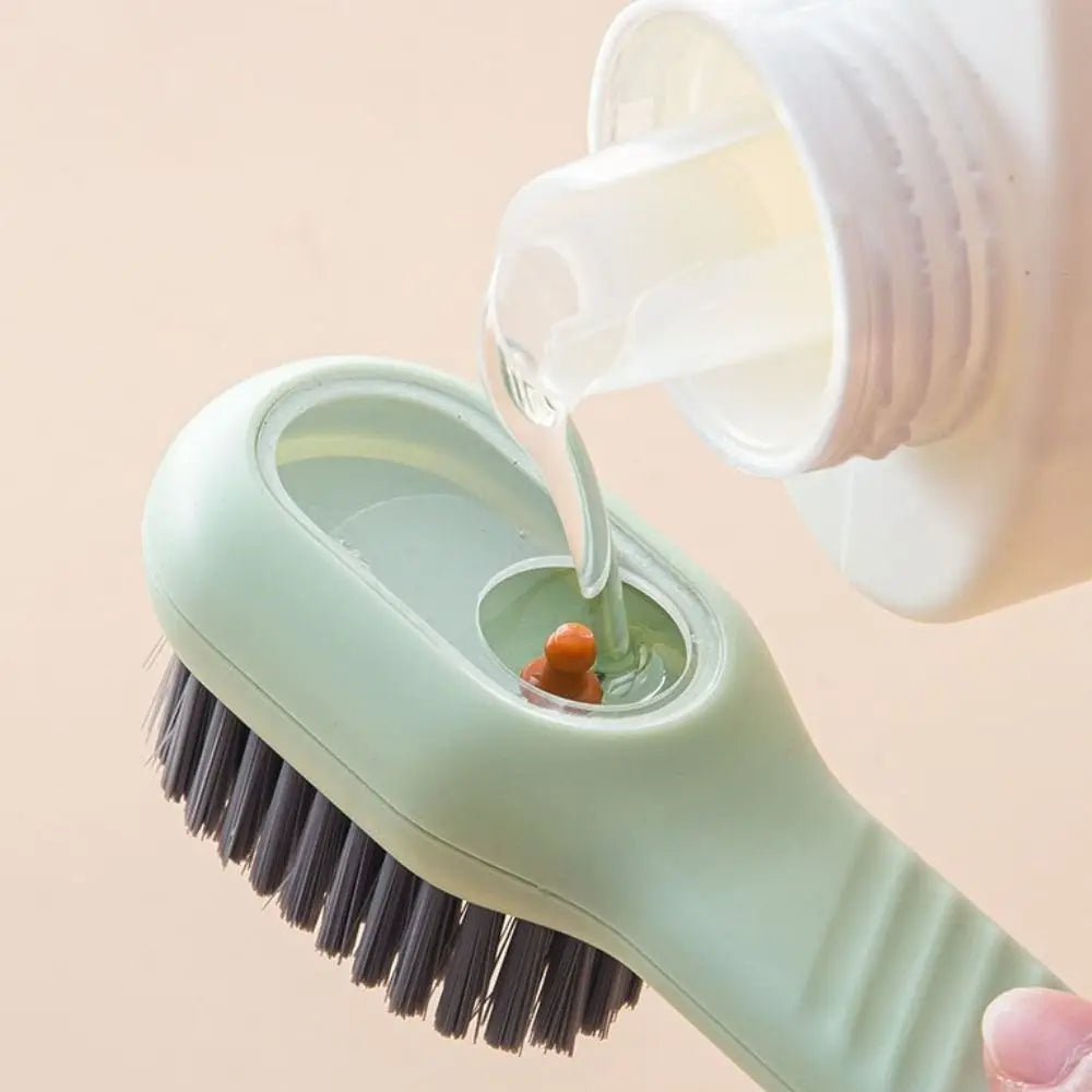 Household Cleaner Tools Liquid Shoe Brush Shoe Clothing Board Brush Soap Dispenser Cleaning Brush Plastic Clothes Brush