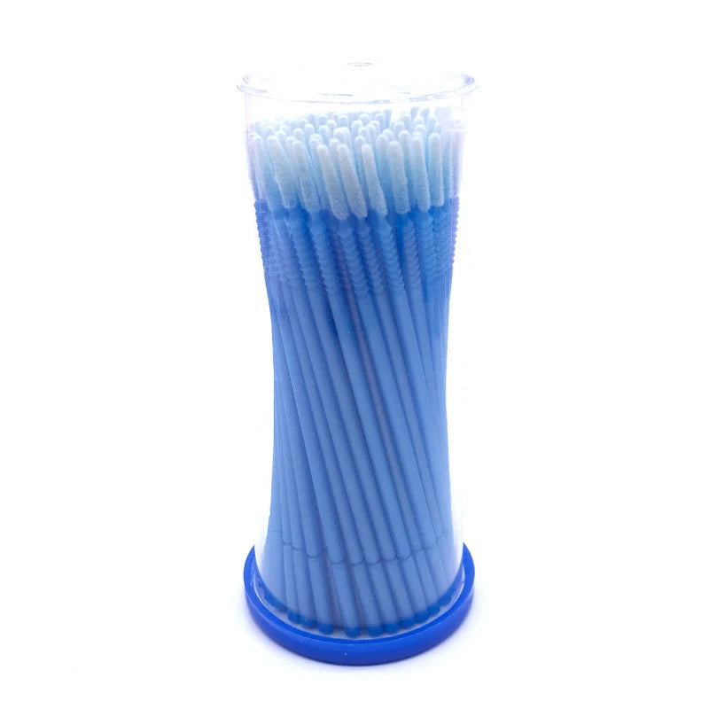 100PCS/Pack Long Head Bendable Micro Brushes Disposable Microbrush Applicator Eyelash Mascara Glue Cleaning Brush Makeup Tools