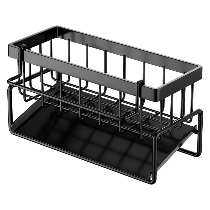 Kitchen Sponge Rack Drain Water Place Dish Soap Organize Rags Multi Functional Large Capacity Countertop and Store Items