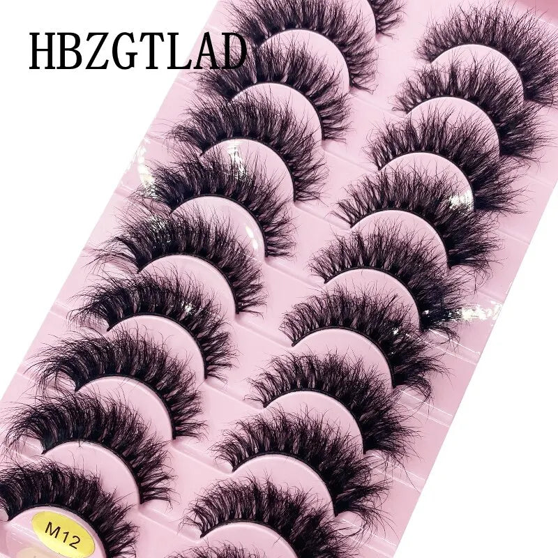 New 10 Pairs 3D Faux Mink Lashes Faux Mink Fluffy Lashes Soft Full Thick Wispy Eyelash Dramatic False Eyelashes Makeup Tools