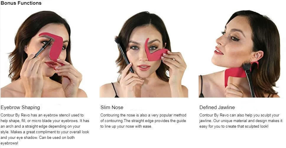 Perfect Contour Curve Stencil Eyebrow Shaper Makeup Tools Eyeliner Cards Face Cheek Nose Makeup Model Beauty Make Up Accessories