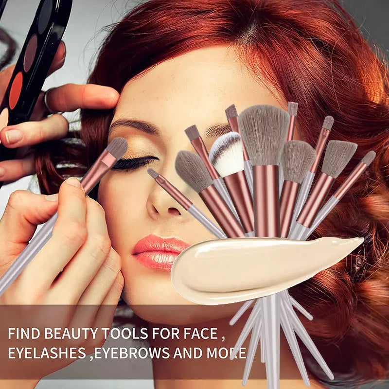 13Pcs-14Pcs Makeup Brushes Soft Fluffy Makeup Tools Cosmetic Powder Eye Shadow Foundation Blush Blending Beauty Make Up Brush
