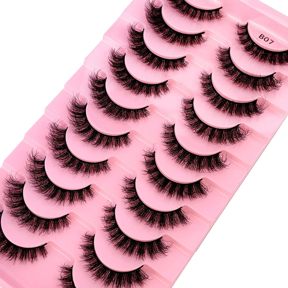 New 10 Pairs 3D Faux Mink Lashes Faux Mink Fluffy Lashes Soft Full Thick Wispy Eyelash Dramatic False Eyelashes Makeup Tools