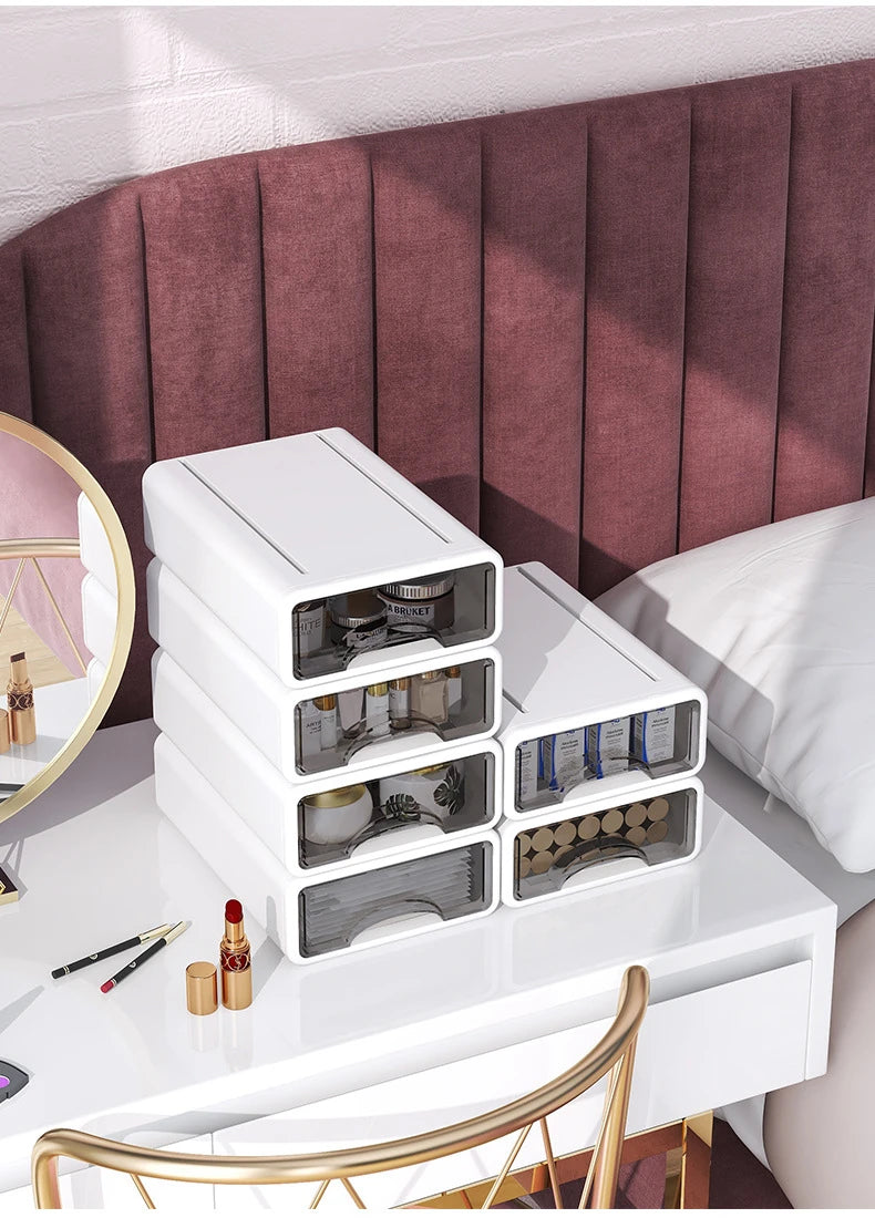 Desktop Storage Box Drawer Stationery Finishing Organizer Box Desk A4 File Cabinet Racks Cosmetics Dormitory Desktop Organizer